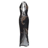 Women Dresse Sexy Backless Long Skirt Hip Skirt