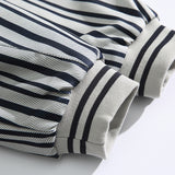 Unisex Winter Cotton Coat Vertical Stripes Collarless Cotton-Padded Clothes Retro Loose Cotton Coat