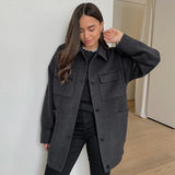 Women Trench Coat Autumn and Winter Woolen Thick Coat Coat