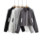 Women Jacket Black Baseball Uniform for Women Baggy Coat