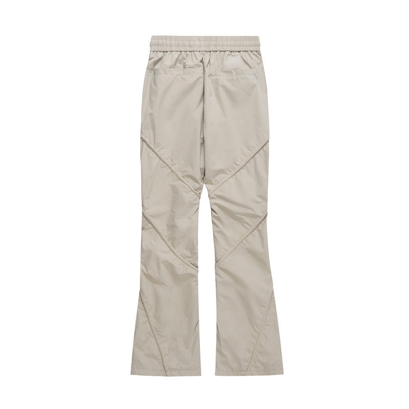 Men Sweatpants Pleated Slightly Flared Casual Pants Loose-Fitting Wide-Leg Trousers