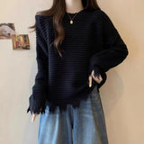 Women Knitwear Autumn and Winter Tassel round Neck Sweater Loose Sweater