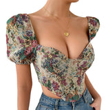 Women Party Tops Sexy Backless Puff Sleeve Camisole