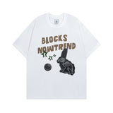 Men T Shirt Vintage Graffiti Distressed Short Sleeve T-shirt