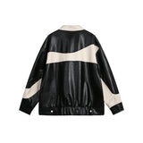 Unisex Jacket Retro Biker's Stitching Leather Coat