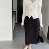 Women Knitted Skirt Autumn and Winter Knitting Skirt Straight Skirt