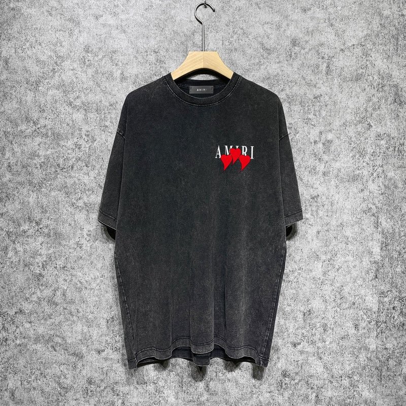 Amiri T-shirt Washed and Worn Retro Short Sleeve T-shirt