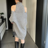 Women Knitted Two-Piece Set Autumn and Winter Turtleneck Sweater 5t5156