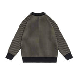 Unisex Sweater Fall Color-Blocking Gradient Striped Sweater
