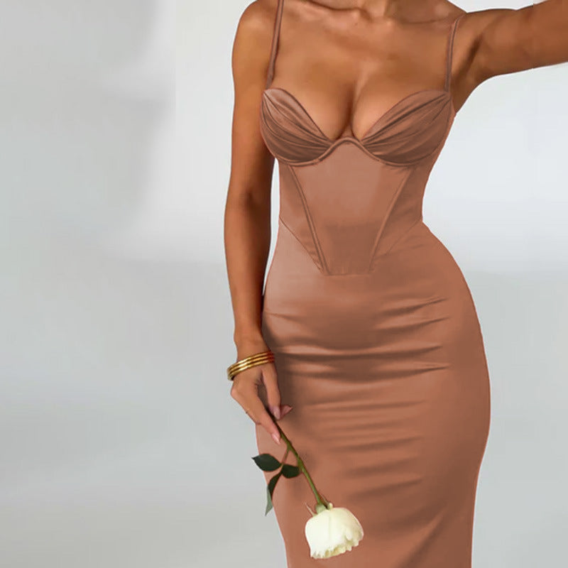 Women Dresses Sexy Backless Spaghetti Straps Dress