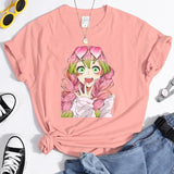 2024New Kanroji Mitsuri Graphic Print T Shirt Women Summer