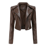 Red Leather Jacket Detachable Spring and Autumn Coat Women's Casual Jacket