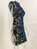 Women Evening Gown Sexy Sleeveless Vintage Party Sequins Dress