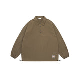 Unisex Jacket Retro Pullover Sports Jacket Loose Outdoor Polo Collar Top