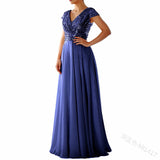 Robe Bridgerton V-neck Sequins Chiffon Stitching Evening Long Dress