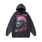 Men Hoodie Retro Hip Hop Rap Portrait Oversize Hooded Sweater