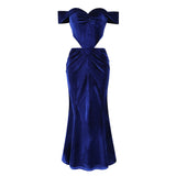 Women Dresses Sexy Waist Hollow-out Velvet Dress Long Dress Dress (Zns0409)