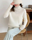 Women Knitted Pullover Turtleneck Autumn Winter Sweater Casual Loose Top