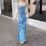 Women Dresses Tie-Dyed Suspenders Dress Element Dress
