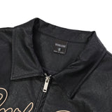 Women Jacket Embroidered PU Leather Jacket Biker's Leather Jacket