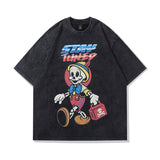 Men T Shirt Cartoon Printed Short Sleeve T-shirt Vintage