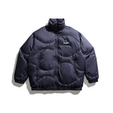 Unisex Winter Cotton Coat Stand Collar down Vintage Printed down Jacket