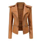 Red Leather Jacket Detachable Spring and Autumn Coat Women's Casual Jacket