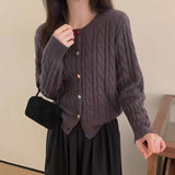 Women Knitted Cardigan Autumn Winter Sweater Coat