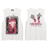 Men Vest Graffiti Sleeveless T-shirt Men and Women Couple Sports Vest