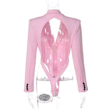 Women Jumpsuit Winter Sexy Backless Slim Fit Long Sleeve Jumpsuit