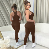Women Jumpsuit Summer Slim-Fit Zipper Overalls