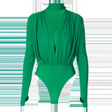 Women Jumpsuit Spring Sexy V-neck Slim-Fit Long Sleeve Jumpsuit