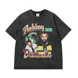 Men's T Shirt Printed Short-Sleeved T-shirt Men's and Women's Hip Hop Couple Half-Sleeved Top Summer