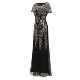 Flappers 1920S Dress Sexy Evening Dress Female Elegant Sequined Fishtail Dress