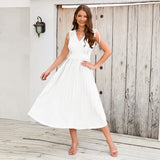 Women Date Dress Summer Pleated Skirt Dress plus Size