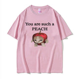 Funny Apple Cat Meme T-Shirt You Are Such A Peach Print