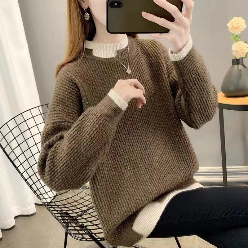Women Knitted Pullover Autumn and Winter Loose Knitwear