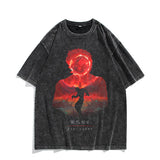 Washed Vintage Short Sleeve T-Shirt Baki Hanma