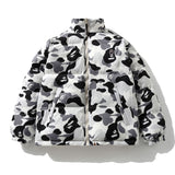 Bathing Ape Coat Double-Sided Camouflage Zipper Cotton-Padded Coat