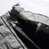 Unisex Winter Cotton Coat Stand-up Collar down Jacket Vintage Zipper Pocket down Jacket
