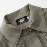 Women Jacket Motorcycle Short PU Leather Coat Lapel Leather Jacket