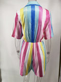Women's Evening Gown Sexy Loose V-neck Striped Sequined Jumpsuit