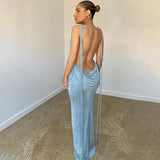 Women Dresses Summer Sexy Backless Self-Tie Dress
