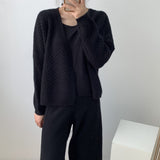 Women Cardigan Sweater Hollow-out Knitted Cardigan Coat Vintage Top for Women 8t3083