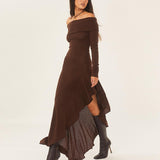 Women Dresse off-Shoulder Long Sleeve Dress Tight Dress
