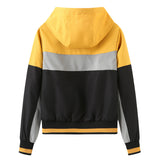 Women Trench Coat Spring and Autumn Anorak Women's Long Sleeve Zipper Drawstring Coat