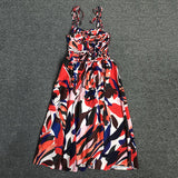 Women Evening Dress Bohemian Dress Summer V-neck Brace Backless