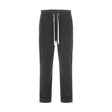 Men Sweatpants Zipper Slit Casual Pants Men's Elastic Waist Loose and Simple Straight-Leg Trousers