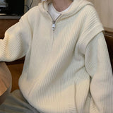 Women Knitted Cardigan Hooded Sweater Cardigan Autumn Long Sleeve Loose Knitted Coat