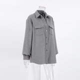 Women Trench Coat Vintage Woolen Coat Autumn and Winter Loose